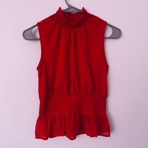 Boutique Classy Red Blouse NWOT Size Large